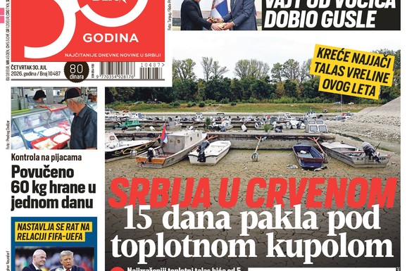 Naslovna strana Blica za 30. jul