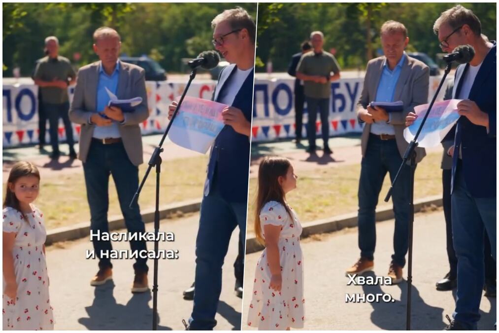 Vučić objavio video devojčice koja je naslikala srpsku zastavu