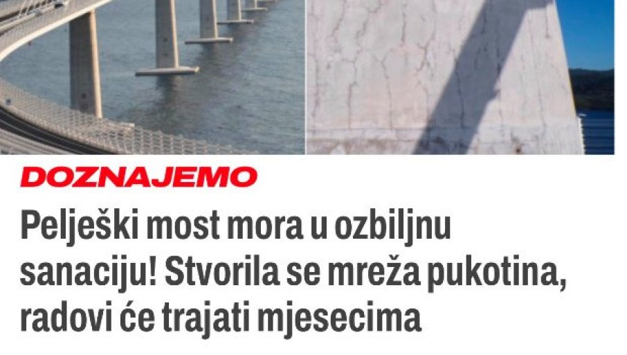 TAMO SE NEĆE JAVITI BLOKADERI DA UDARE NA DRŽAVU: Novom mostu u Hrvatskoj potrebna velika sanacija